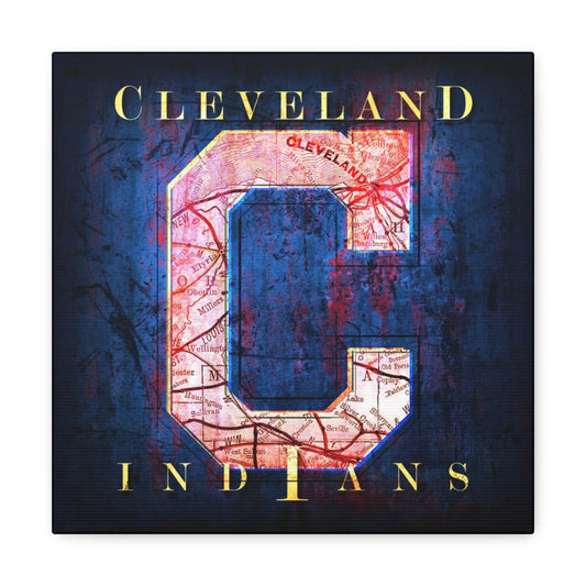 Cleveland Indians Vintage Canvas Map | Throwback