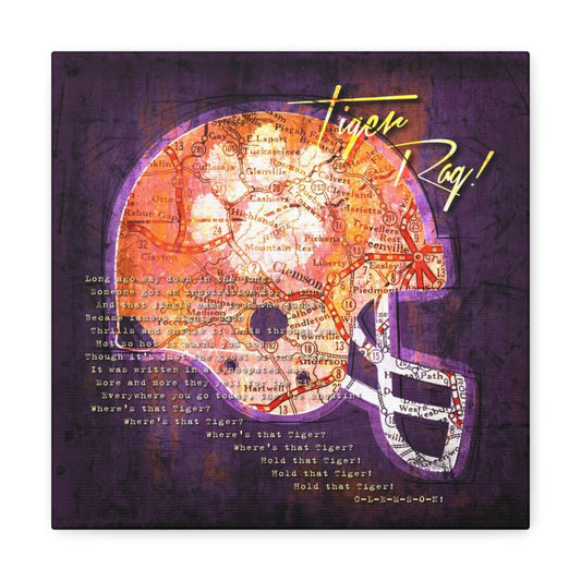 Clemson Tigers Vintage Canvas Map | Fight Song Lyrics