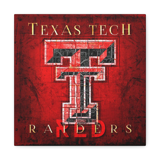 Texas Tech Red Raiders Vintage Canvas Map