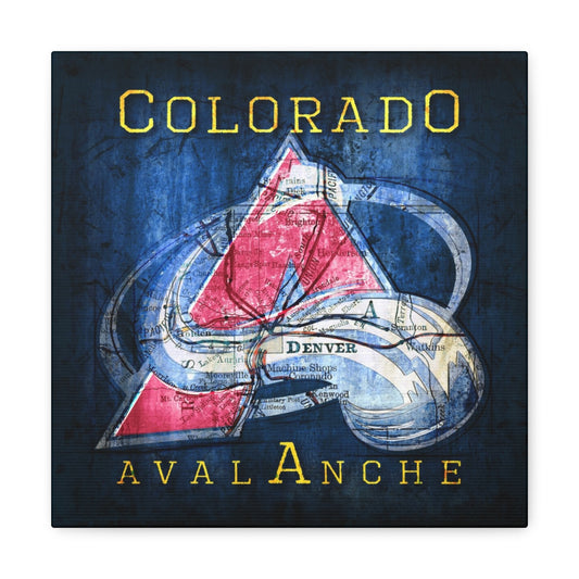 Colorado Avalanche Vintage Canvas Map