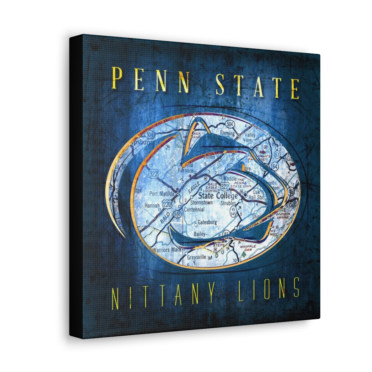 Penn State Nittany Lions Vintage Canvas Map