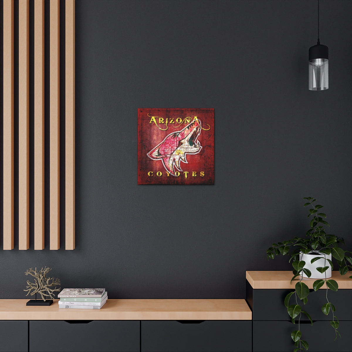 Arizona Coyotes Vintage Canvas Map