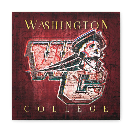 Washington College Vintage Canvas Map
