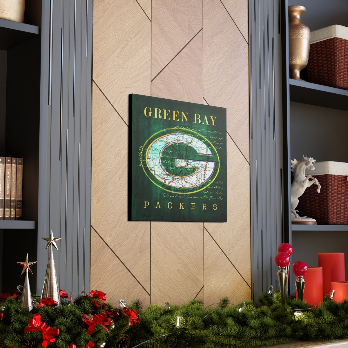 Green Bay Packers Vintage Canvas Map