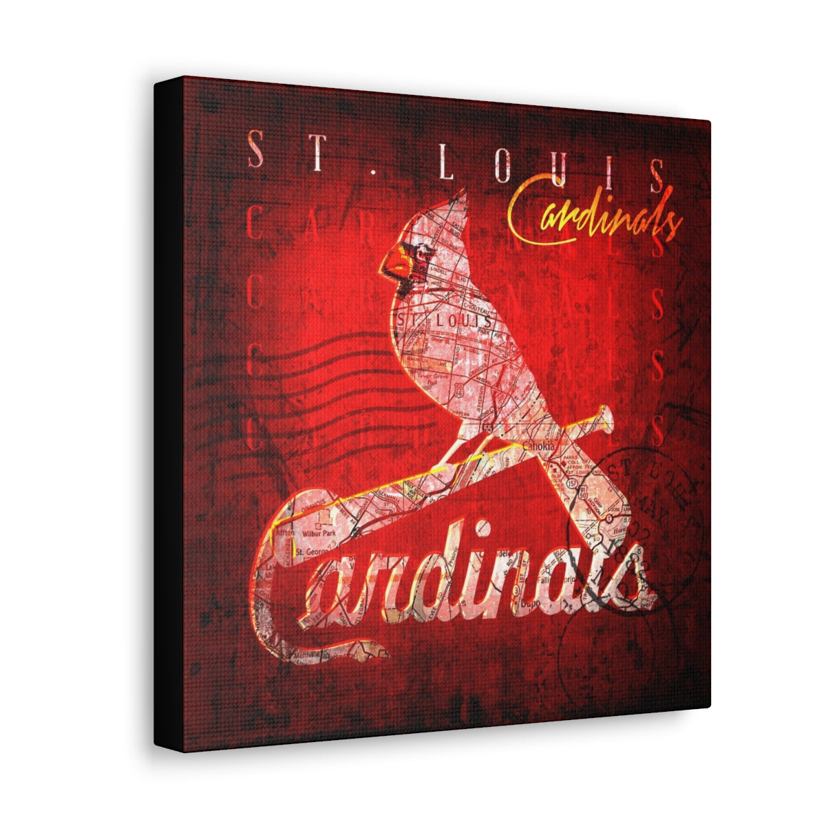 St. Louis Cardinals Vintage Canvas Map