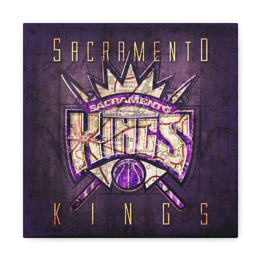 Sacramento Kings Vintage Canvas Map
