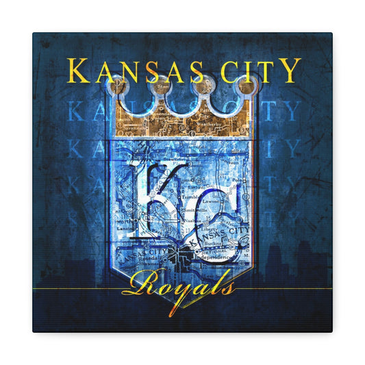 Kansas City Royals Vintage Canvas Map