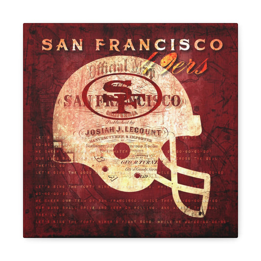 San Francisco 49er Vintage Canvas Map | Throwback Helmet
