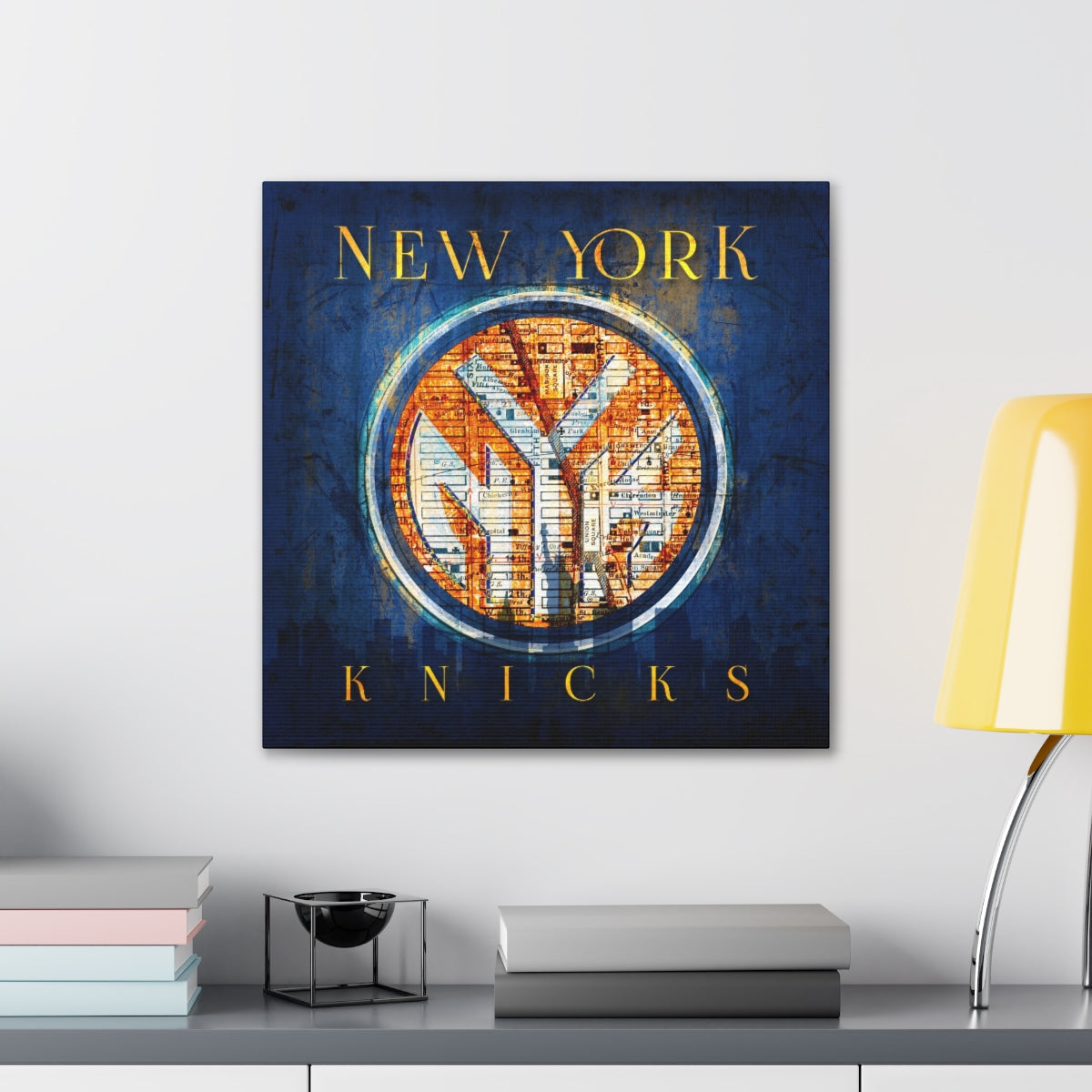 New York Knicks Vintage Canvas Map