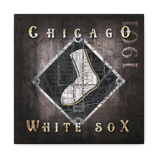 Chicago White Sox Vintage Canvas Map