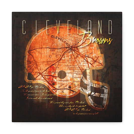 Cleveland Browns Vintage Canvas Map