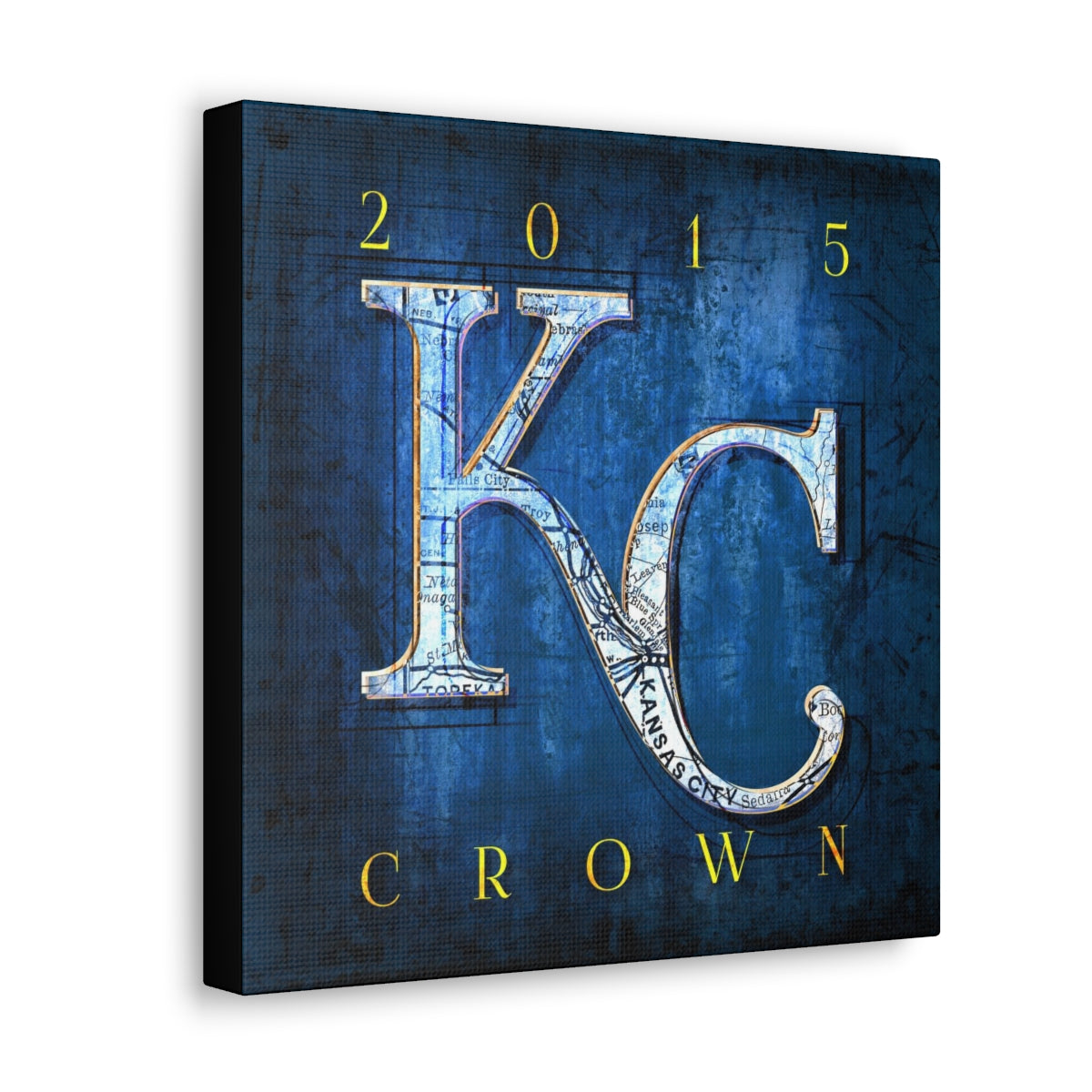 Kansas City Royals Vintage Canvas Map | 2015 Crown