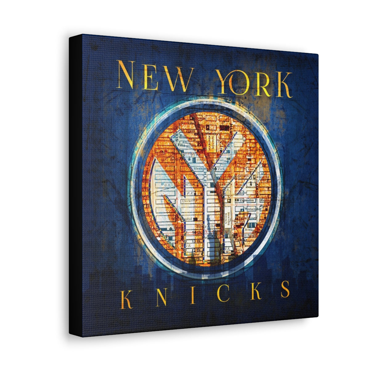 New York Knicks Vintage Canvas Map