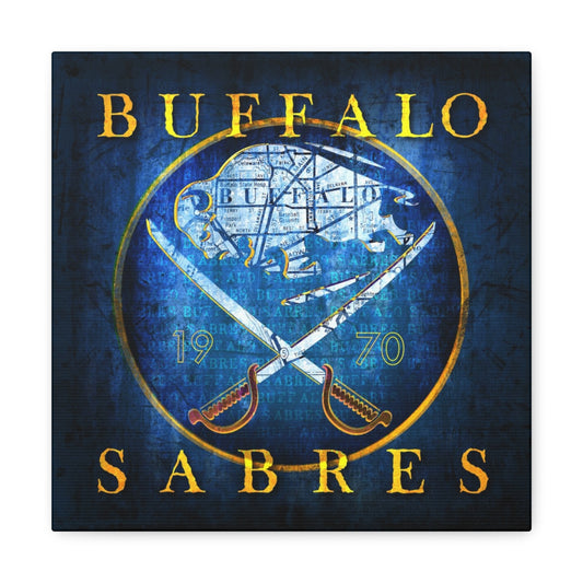 Buffalo Sabres Vintage Canvas Map