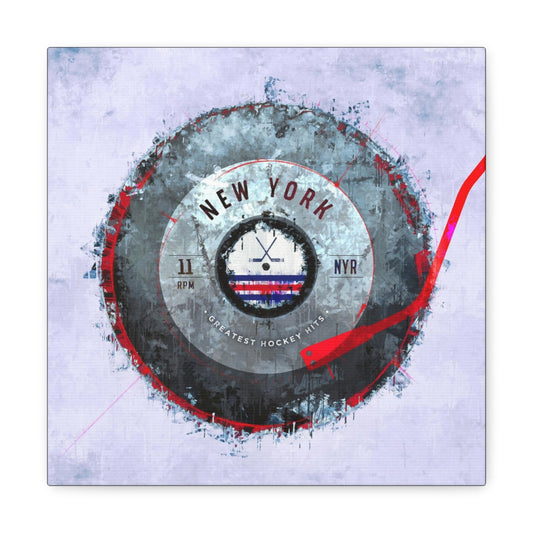 New York Rangers Hockey Puck Turntable Canvas Art