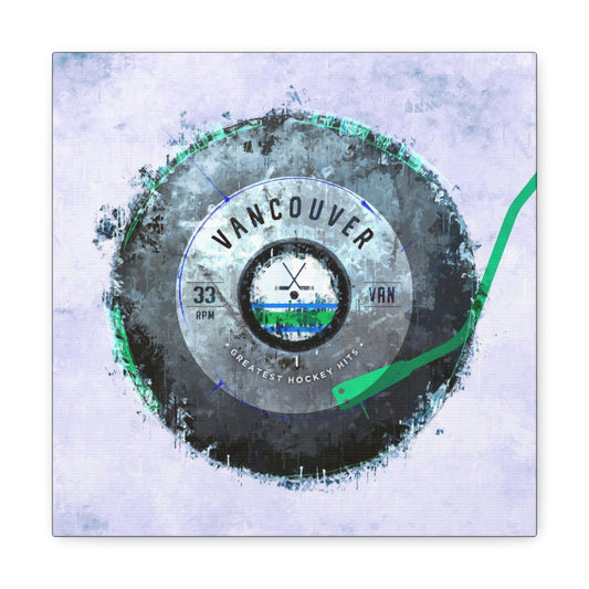 Vancouver Canucks Hockey Puck Turntable Canvas Art