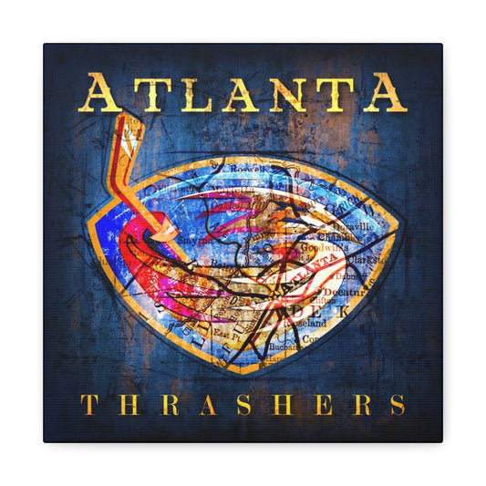 Atlanta Thrashers Vintage Canvas Map