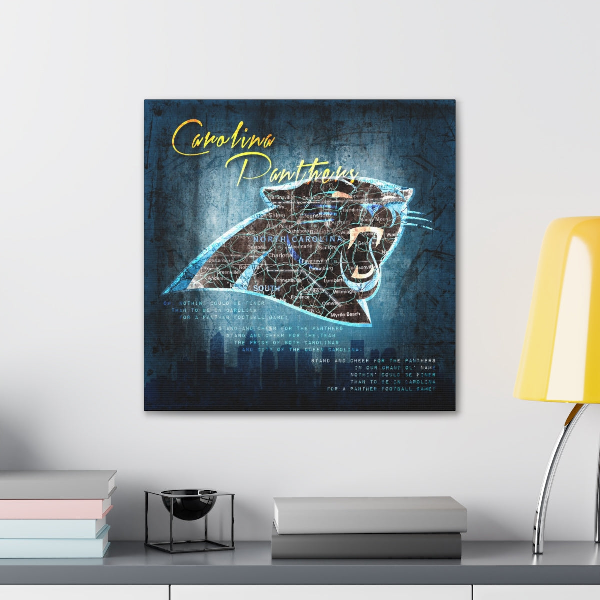 Carolina Panthers Vintage Canvas Map