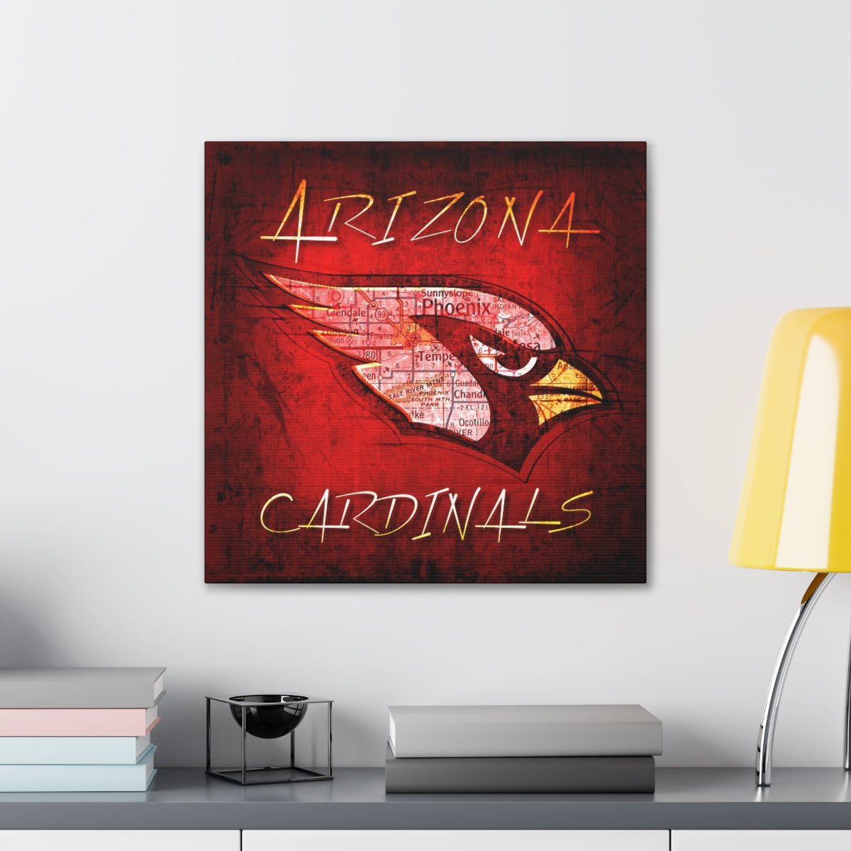 Arizona Cardinals Vintage Canvas Map