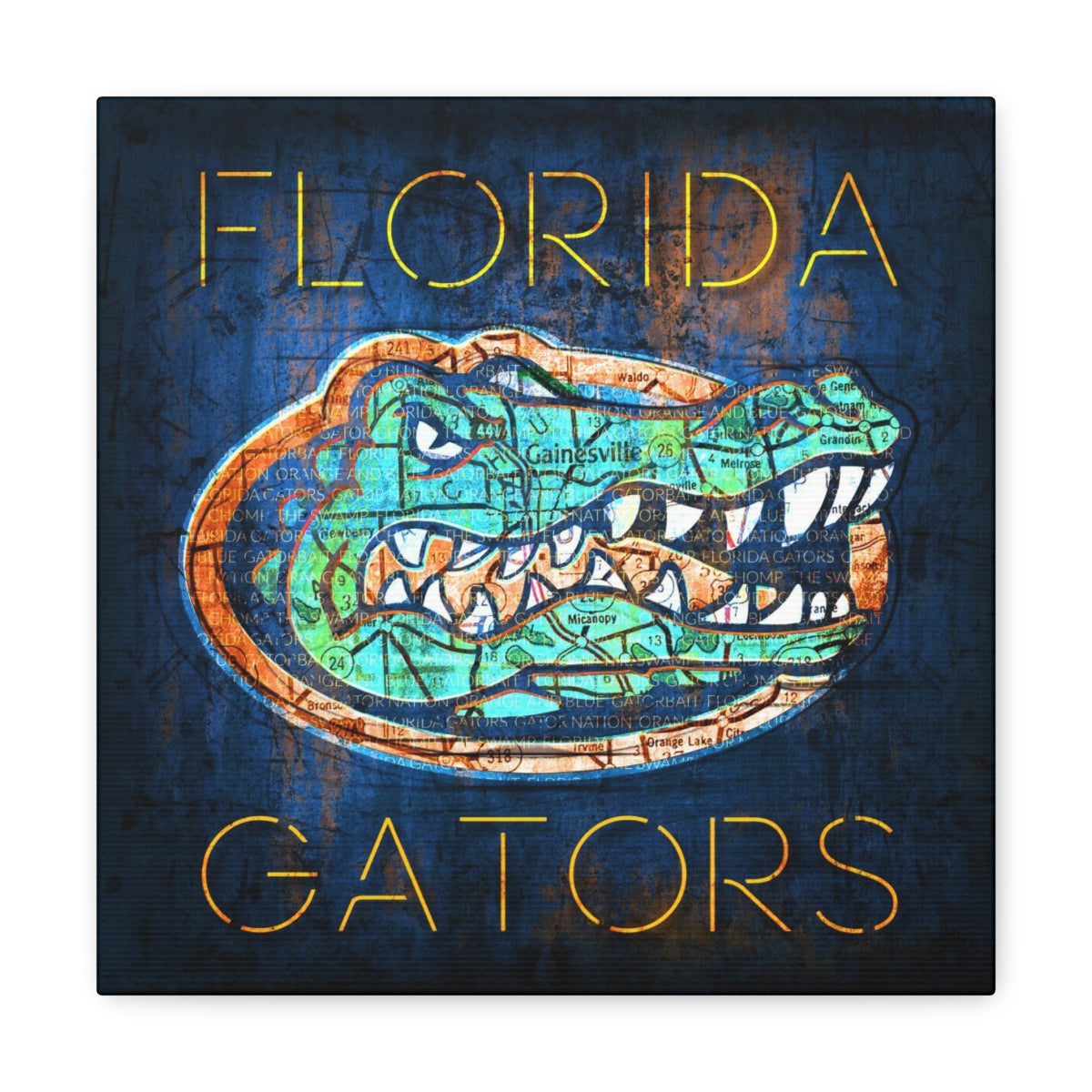 Florida Gators Vintage Canvas Map