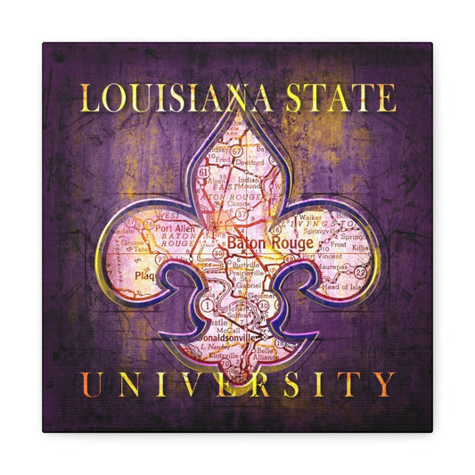 Louisiana State University Vintage Canvas Map