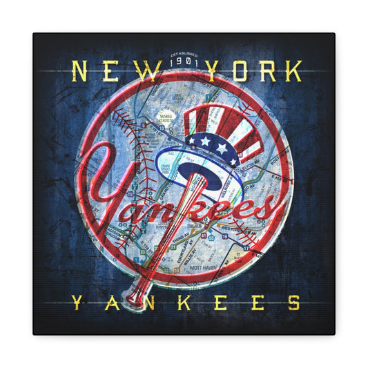New York Yankees Vintage Canvas Map | Uncle Sam Hat