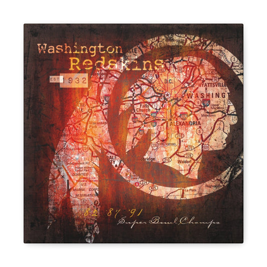 Washington Redskins Vintage Canvas Map | Throwback