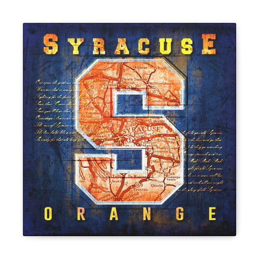 Syracuse Orange Vintage Canvas Map | Fight Song Lyrics
