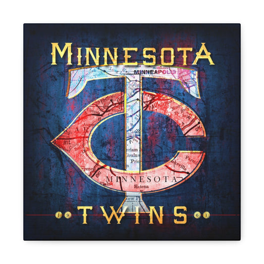 Minnesota Twins Vintage Canvas Map