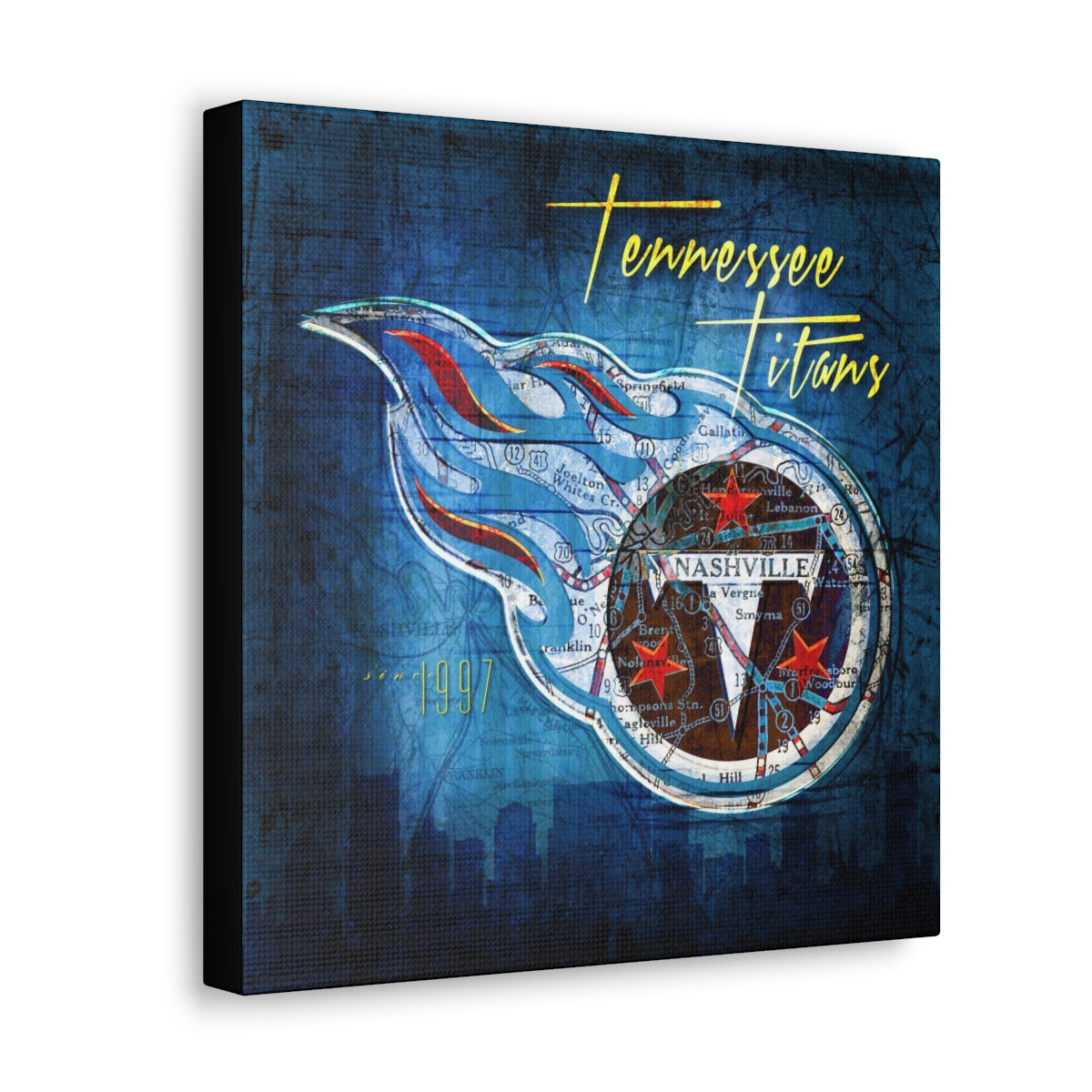 Tennessee Titans Vintage Canvas Map