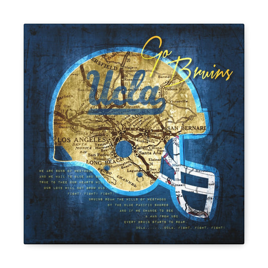 UCLA Bruins Vintage Canvas Map | Fight Song Lyrics