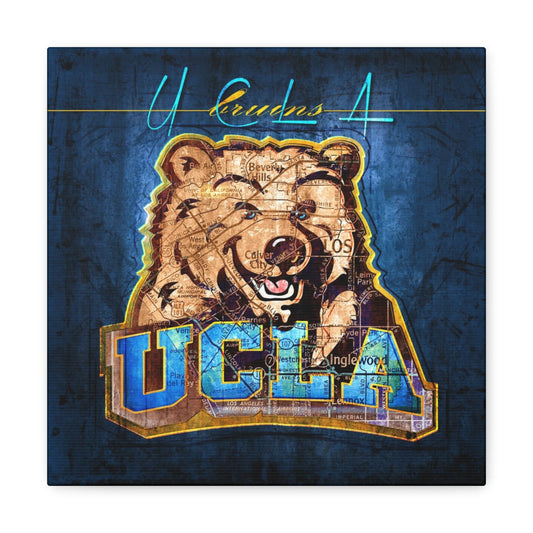 UCLA Bruins Vintage Canvas Bear Map