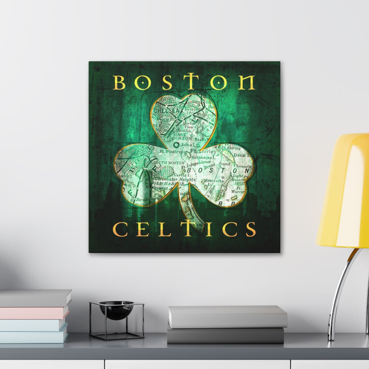 Boston Celtics Vintage Canvas Map