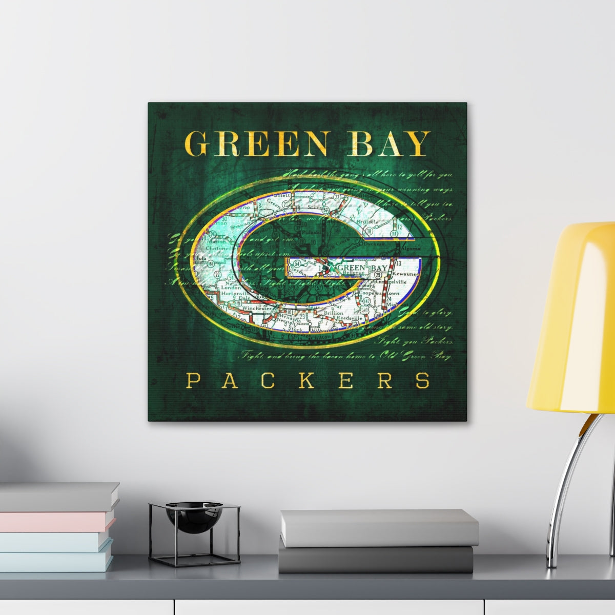 Green Bay Packers Vintage Canvas Map