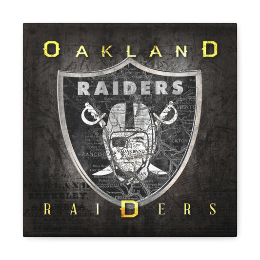 Oakland Raiders Vintage Canvas Map