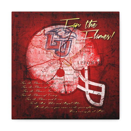 Liberty Flames Vintage Canvas Map | Fight Song Lyrics