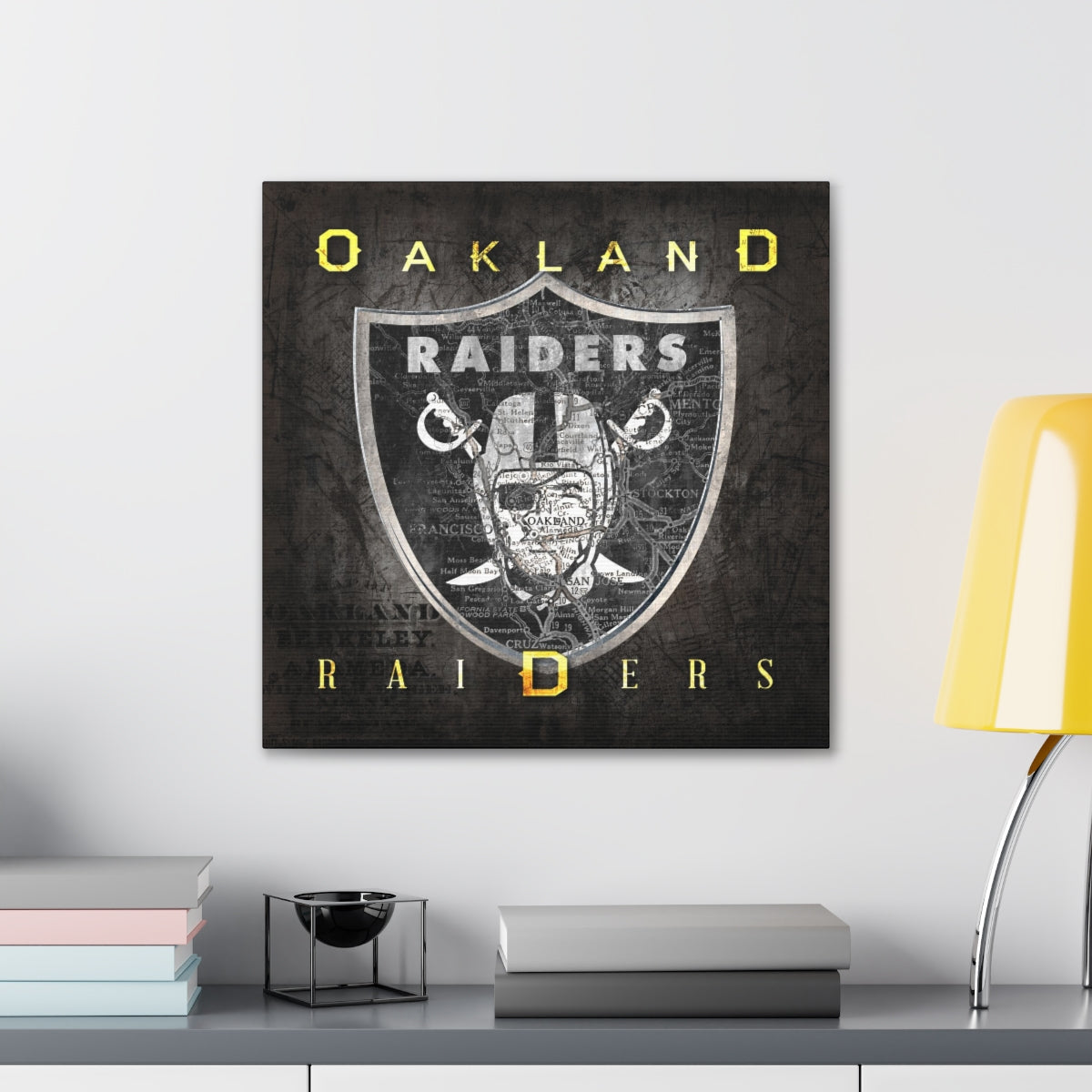 Oakland Raiders Vintage Canvas Map