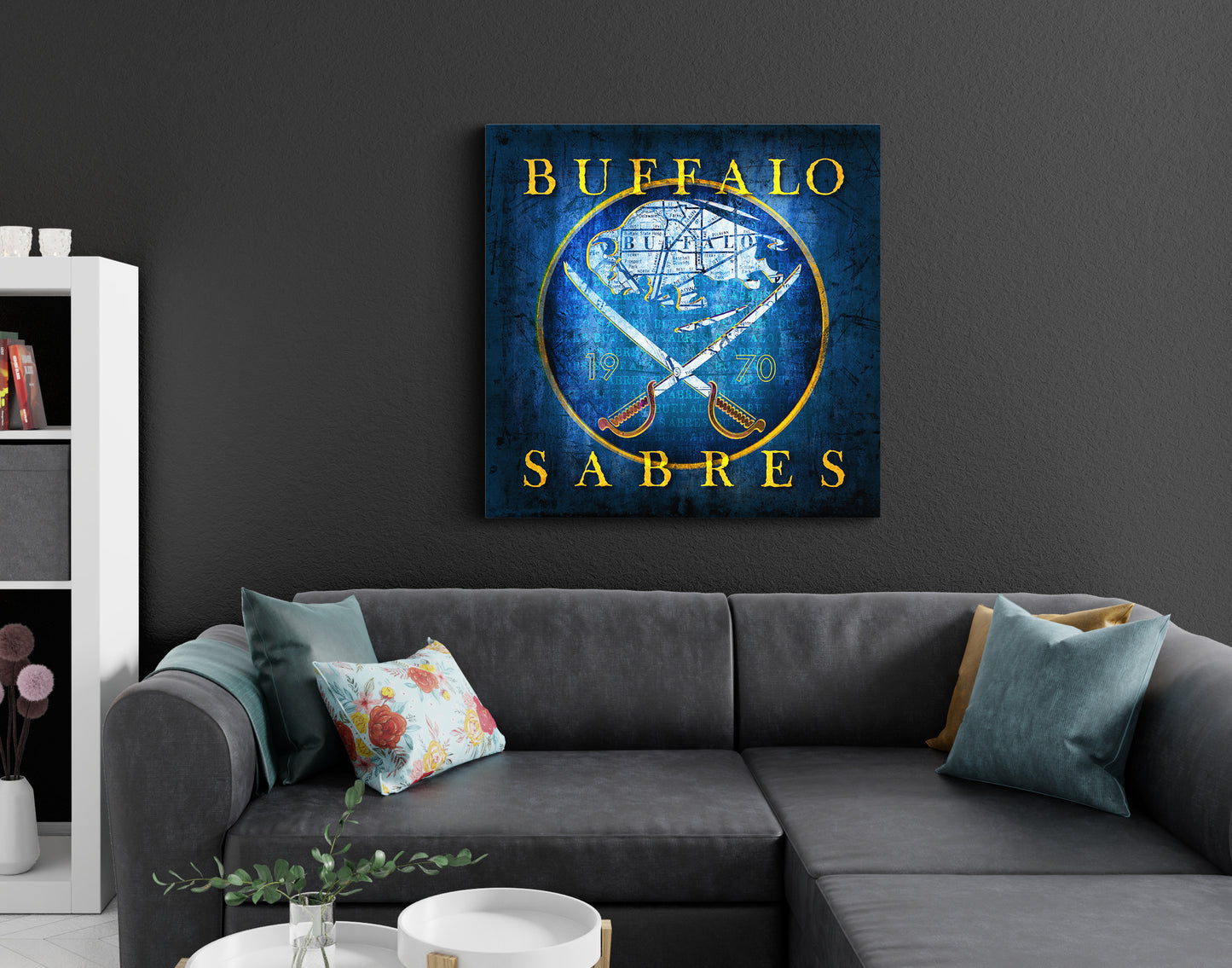 Buffalo Sabres Vintage Canvas Map