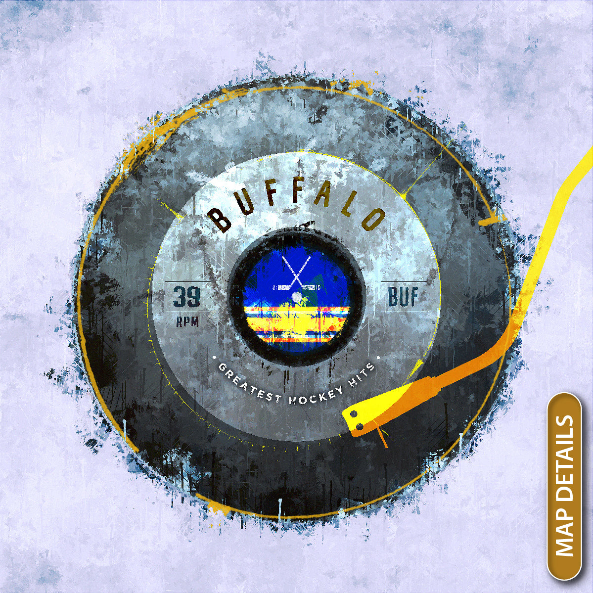 Buffalo Sabres Hockey Puck Turntable Canvas Art