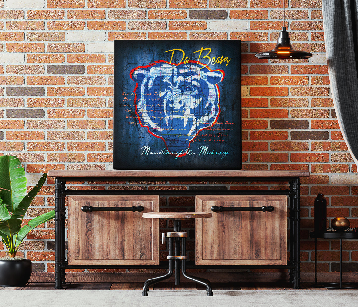 Chicago Bears Vintage Canvas Map | Monsters of the Midway