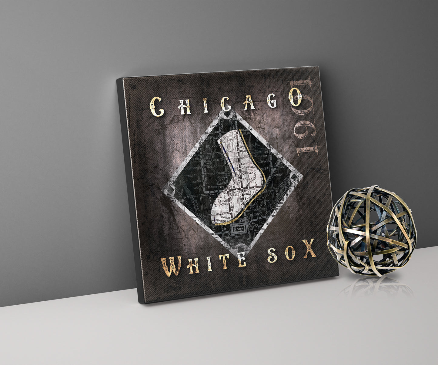 Chicago White Sox Vintage Canvas Map