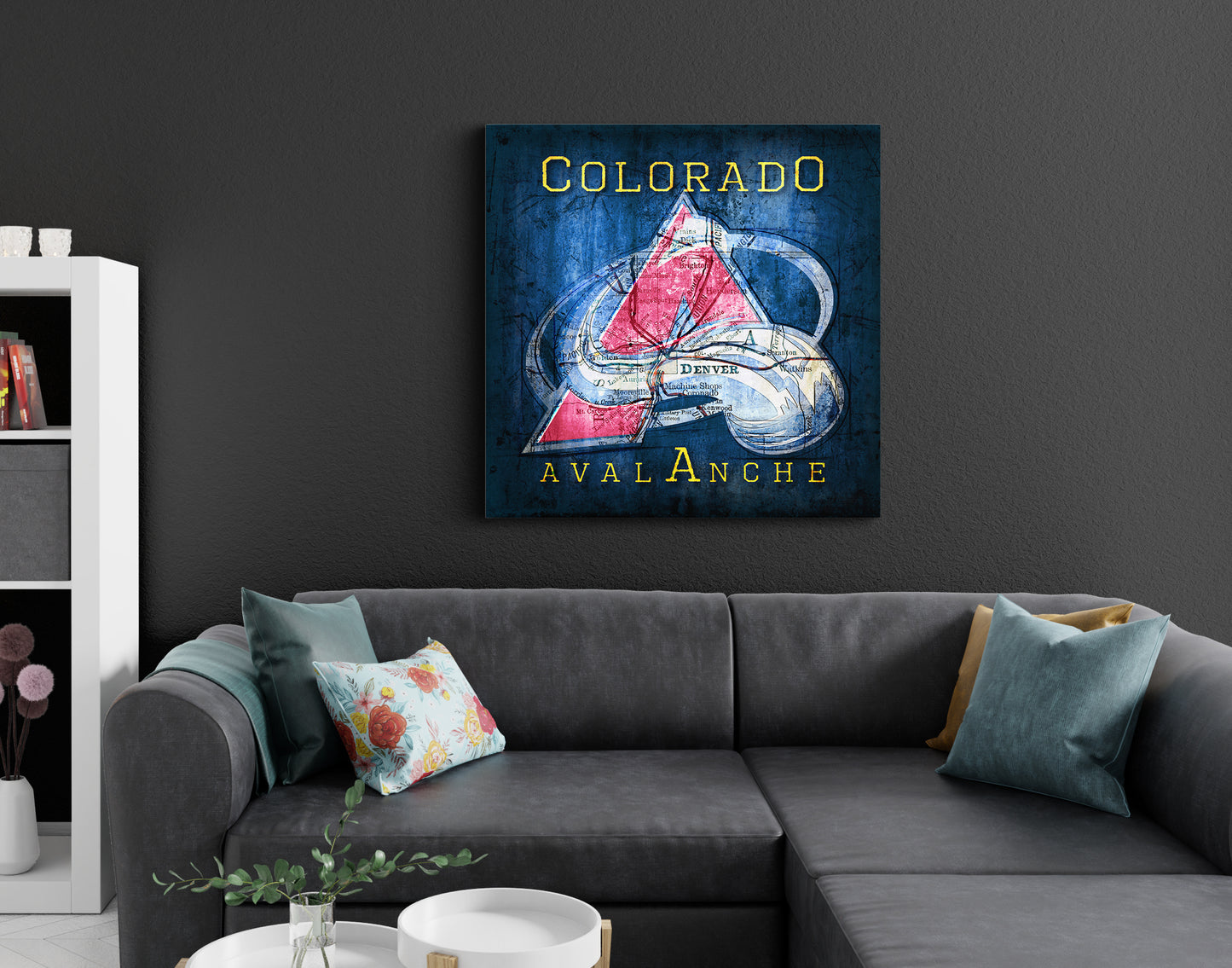 Colorado Avalanche Vintage Canvas Map