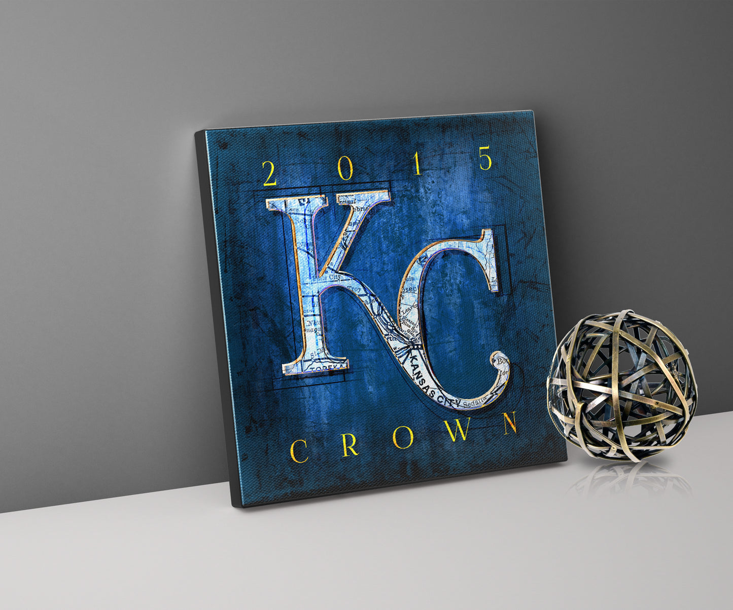 Kansas City Royals Vintage Canvas Map | 2015 Crown