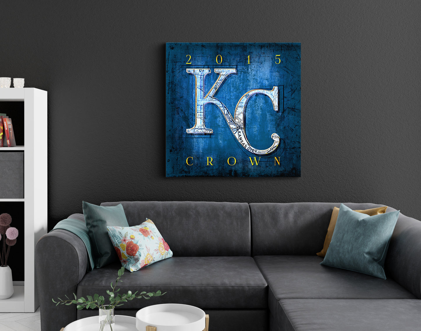 Kansas City Royals Vintage Canvas Map | 2015 Crown