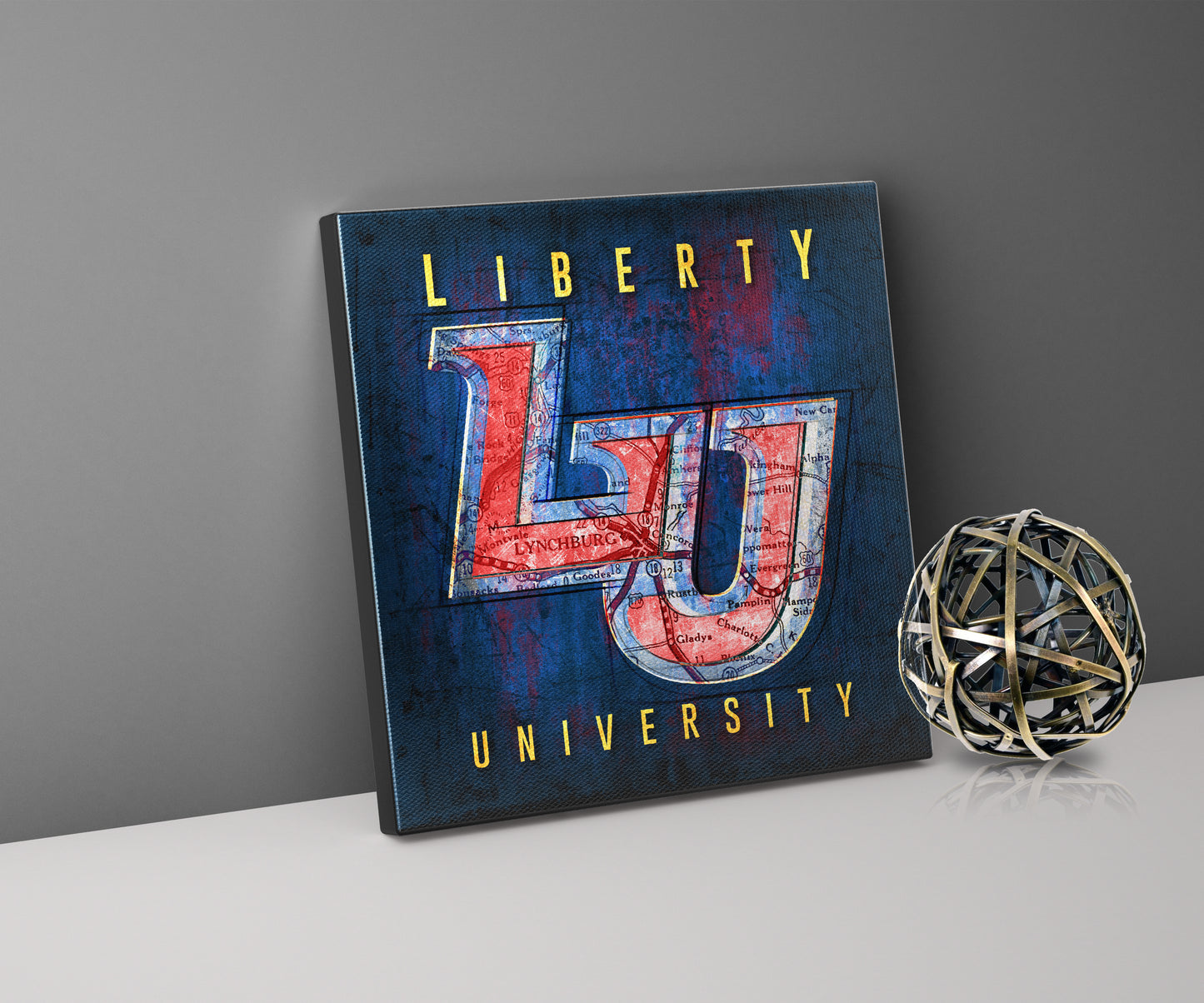 Liberty University Vintage Canvas Map