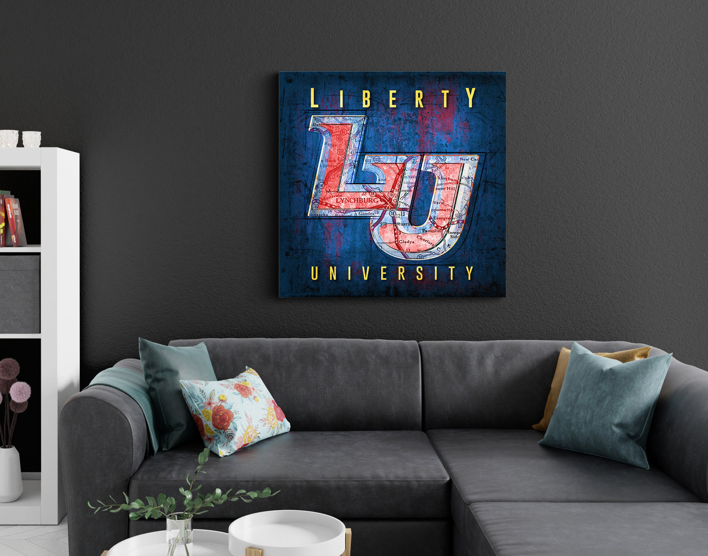Liberty University Vintage Canvas Map