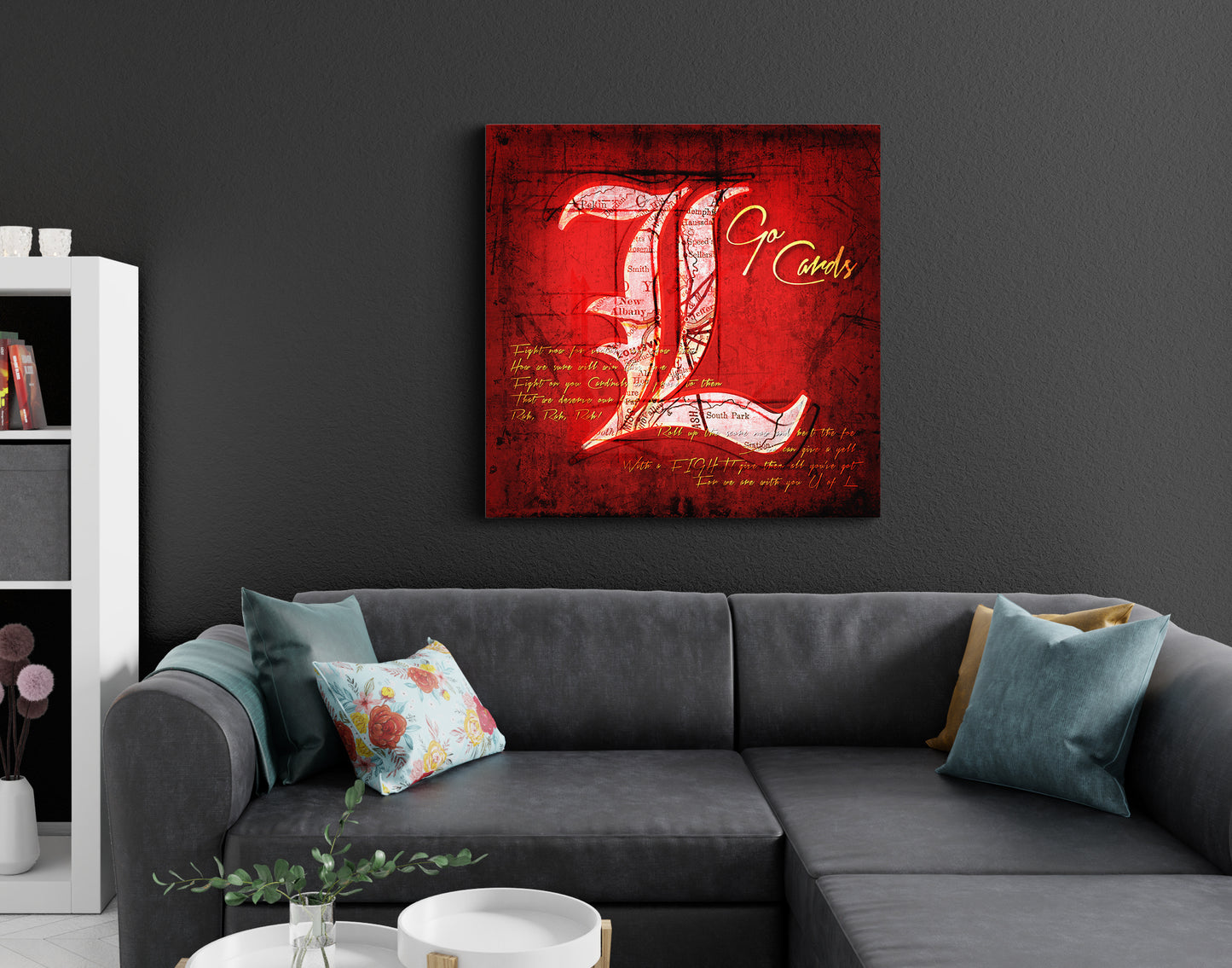 Louisville Cardinals Vintage Canvas Map | Fight Song Lyrics
