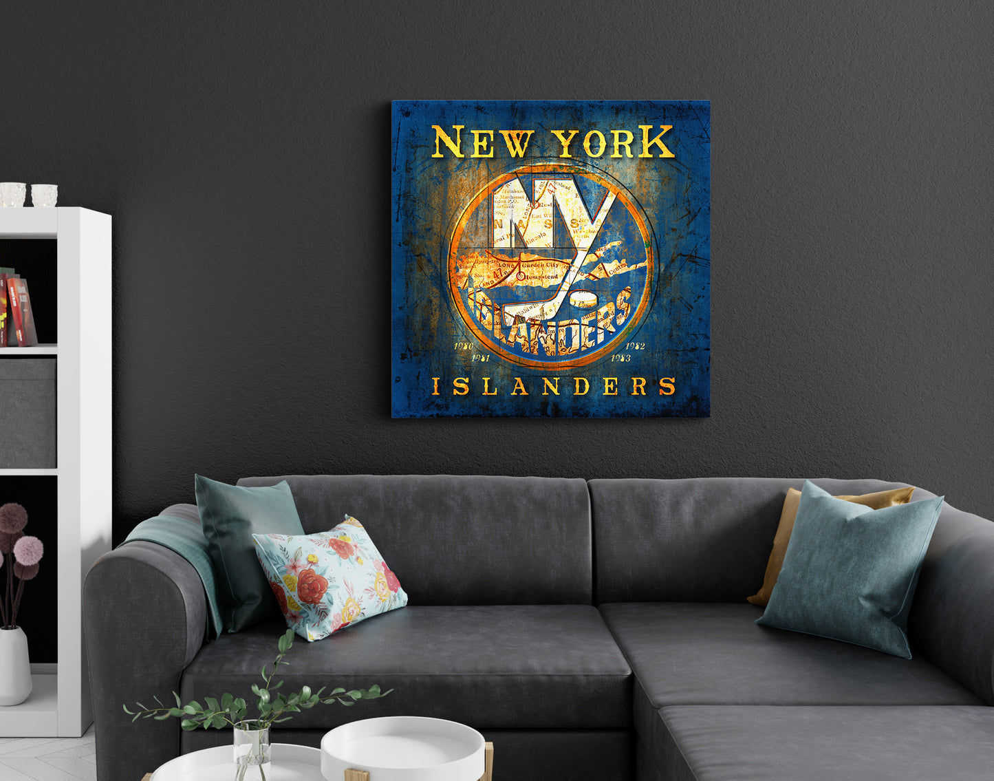 New York Islanders Vintage Canvas Map