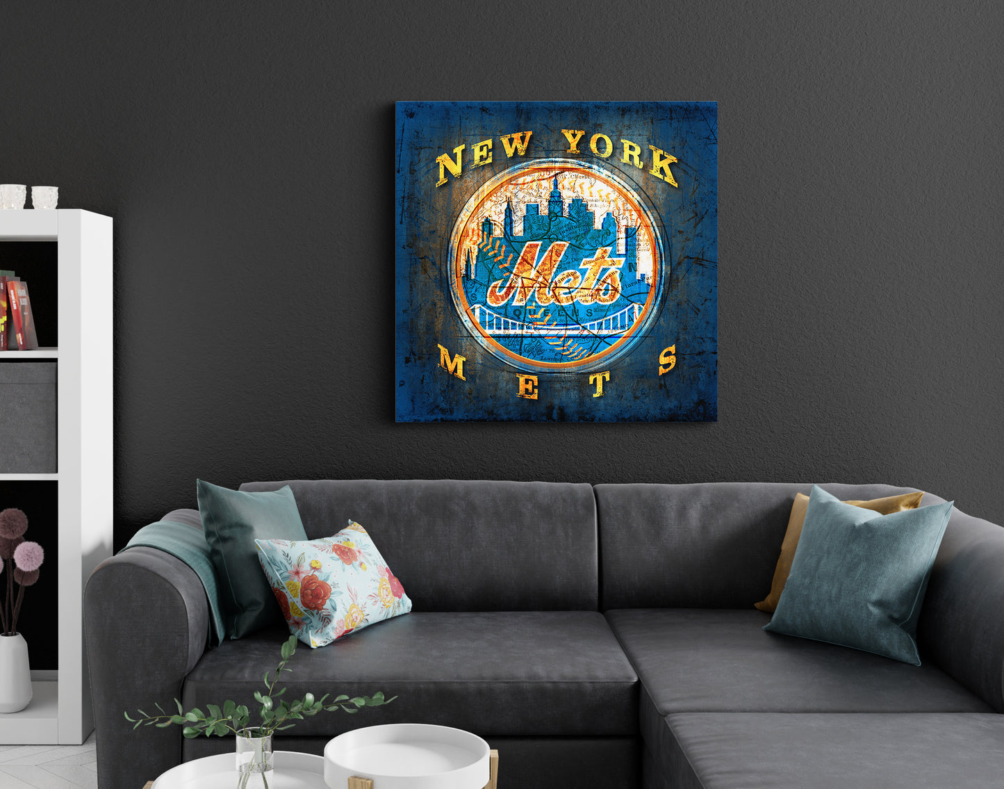 New York Mets Vintage Canvas Map