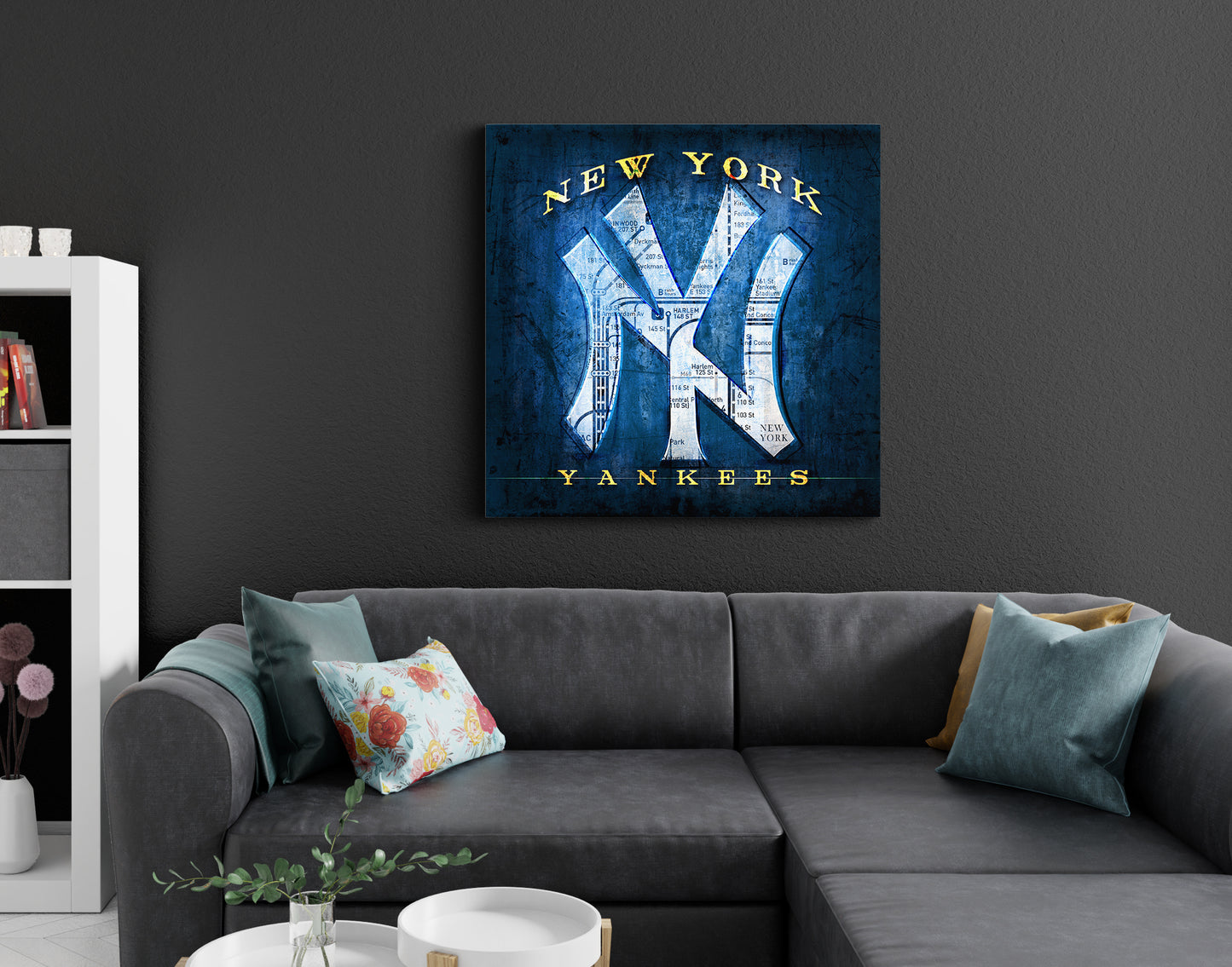 New York Yankees Vintage Canvas Map | NY Subway Map